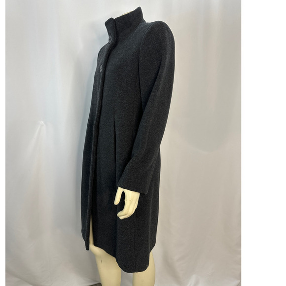 Calvin Klein Stand collar wool pea coat Charcoal color size 10 - Picture 9 of 14
